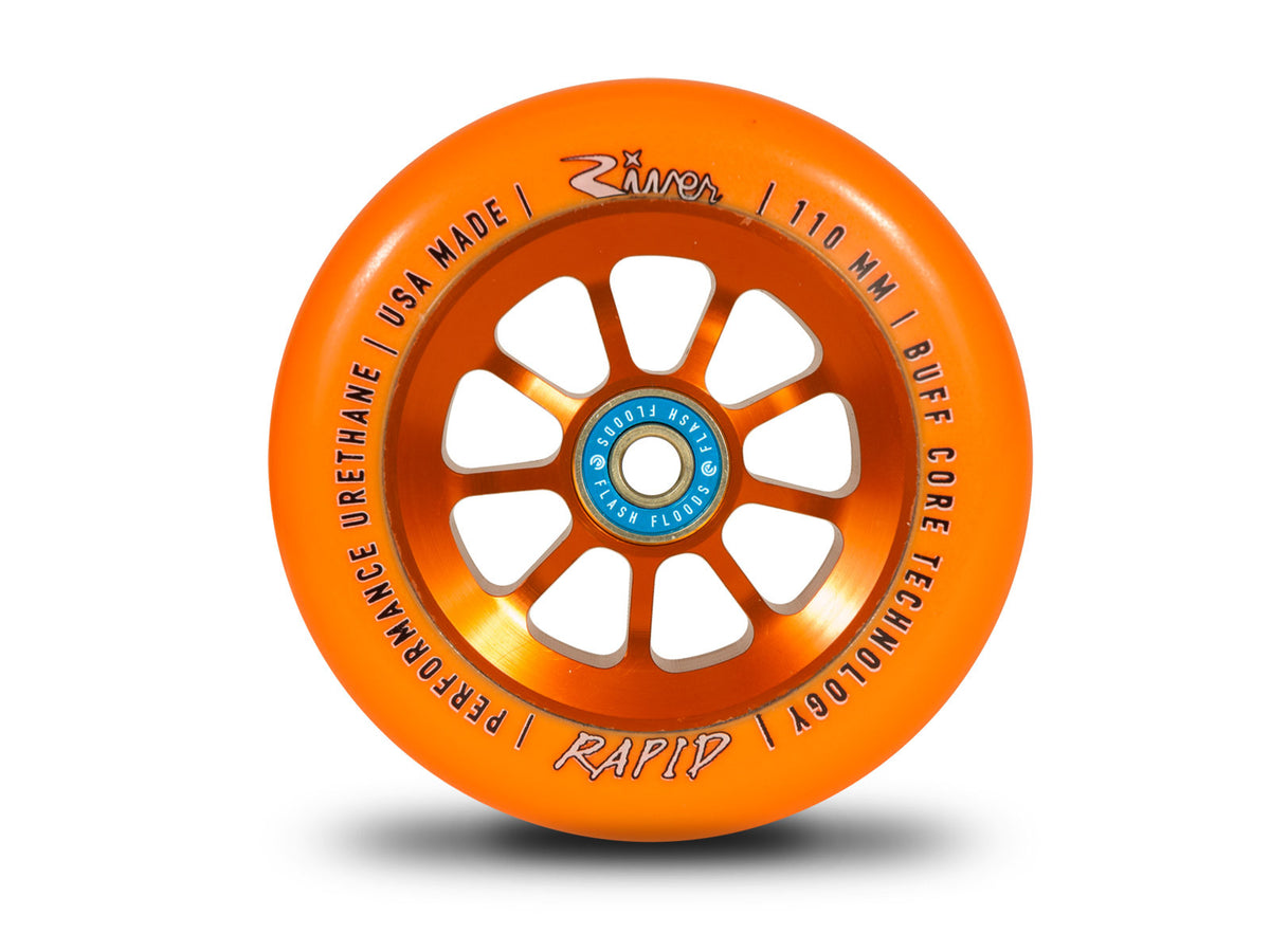 River WheelsRapids 110mm (Orange On Orange) Pair Inkys Pro Scooters